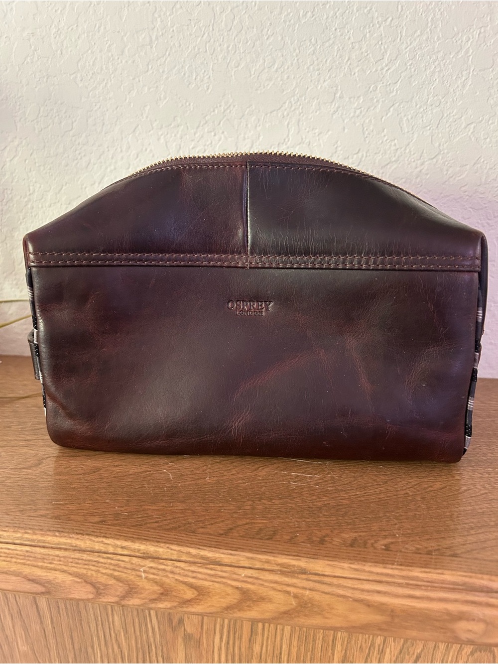 Osprey Dark Brown Men’s London Leather Travel Toiletry Bag